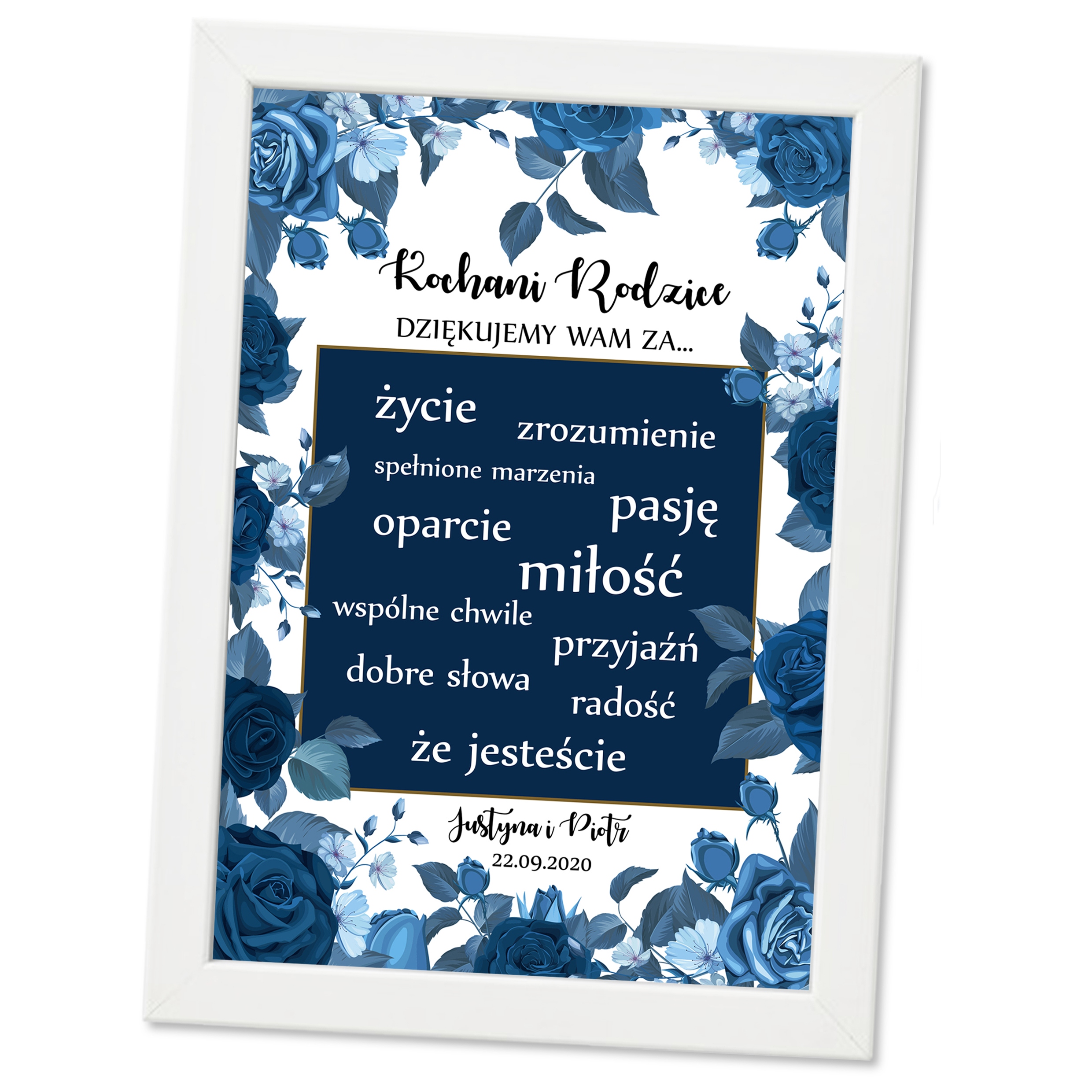 

Niebieski Ramka Podziękowanie Dla Rodziców Ślub