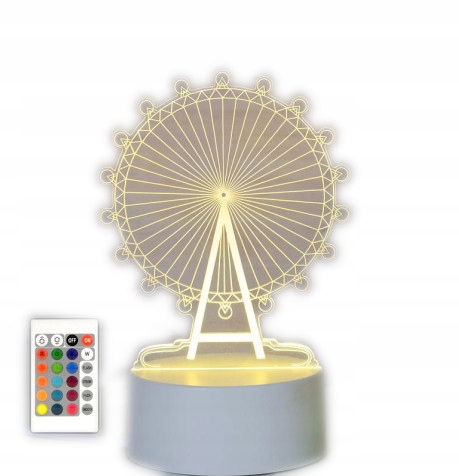 

Lampka nocna Koło Młyńskie 3D usb Led