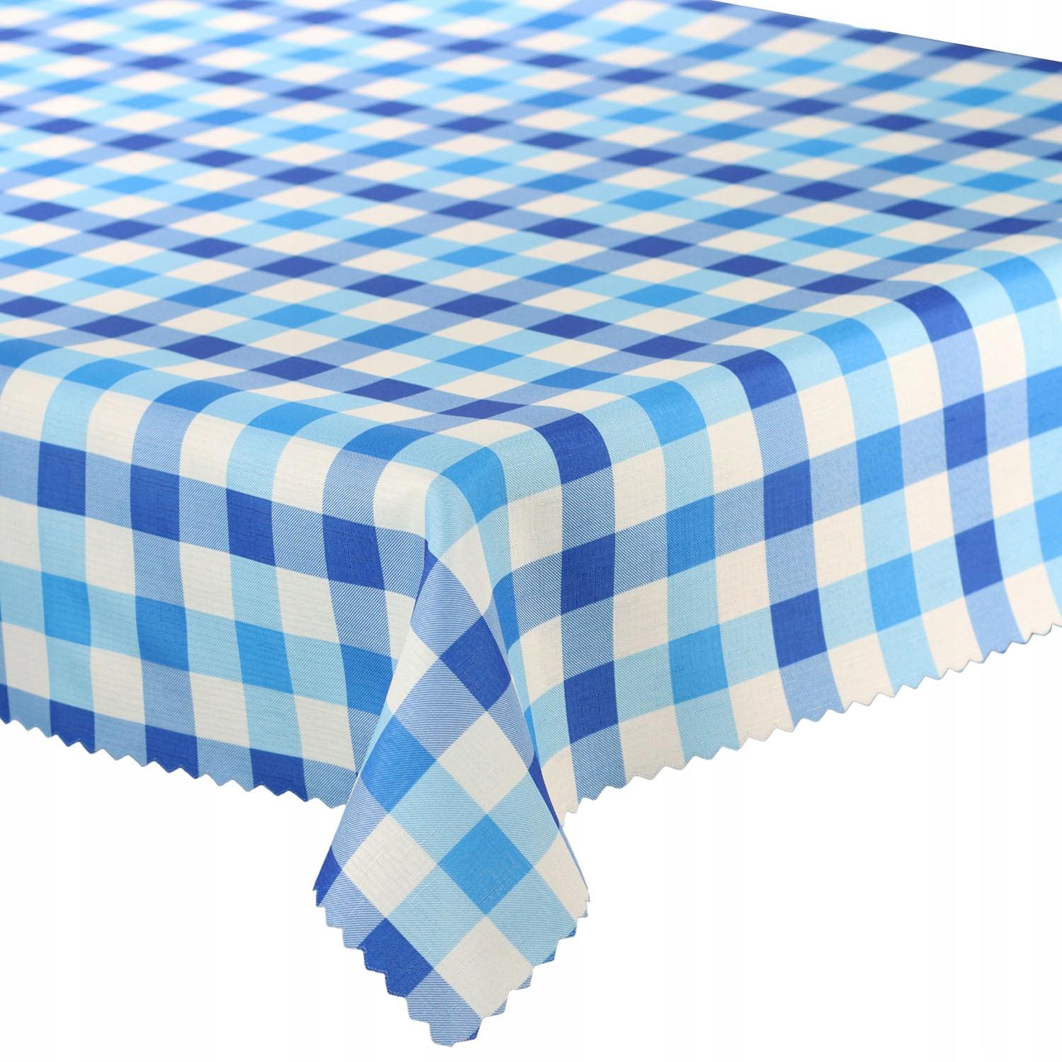 

Obrus Niebieska Biała Krata Okrągły śr. 140 cm