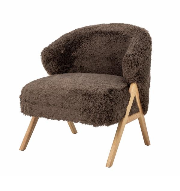 Bloomingville CAMINO Fotel Tapicerowany Boucle / Brązowy