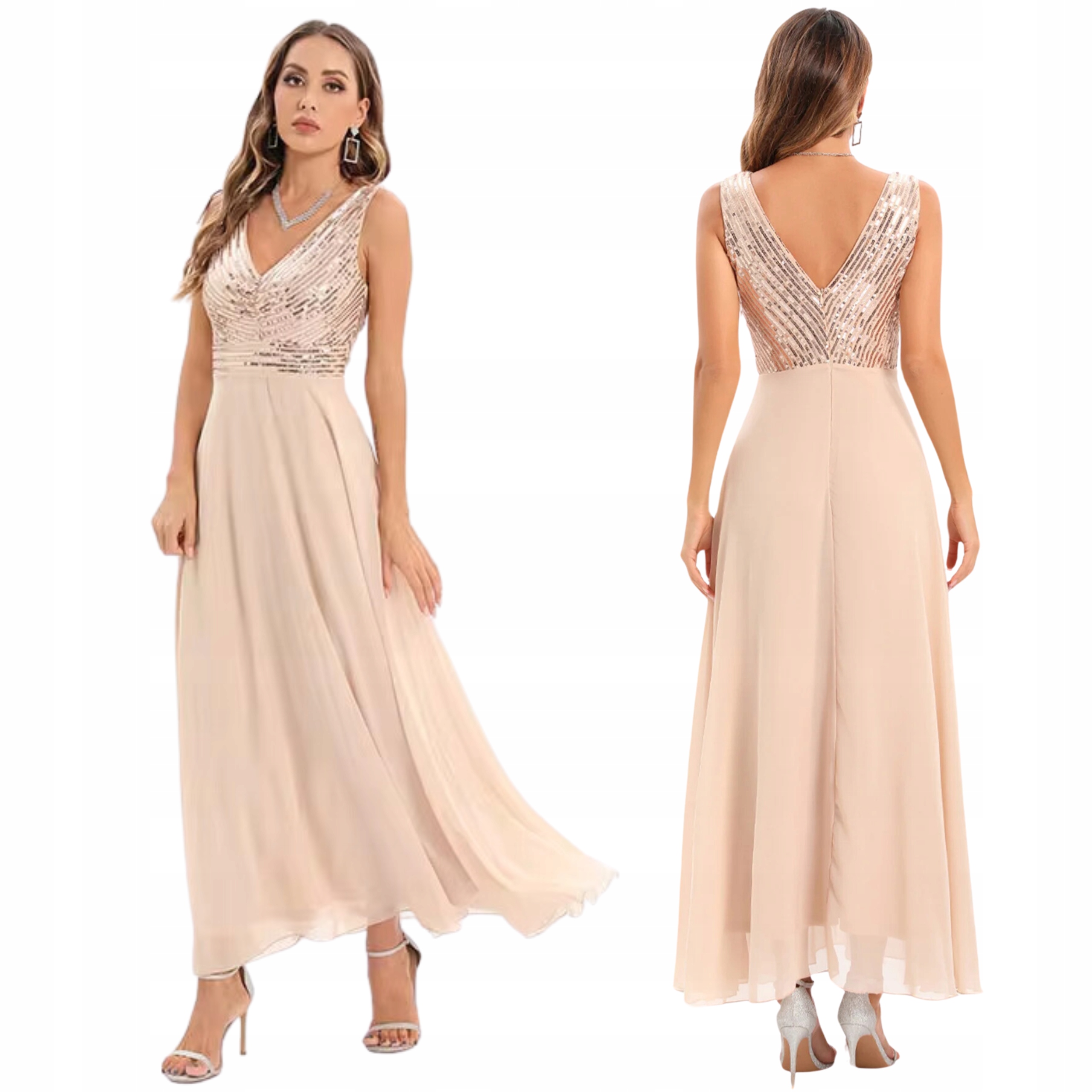 sukienka wieczorowa cekinowa długa