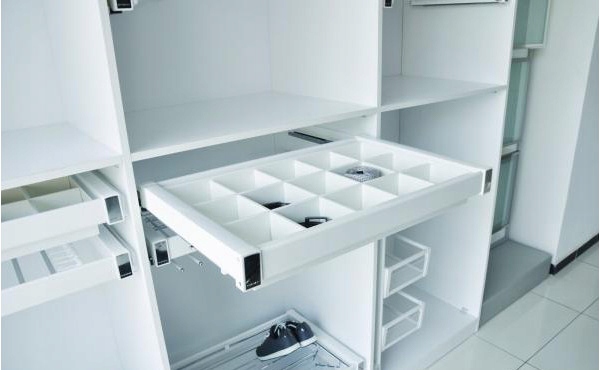 Zásuvka s úchytkami do skríň, 80 cm, tiché zatváranie, plný výsuv, Biela Starax
