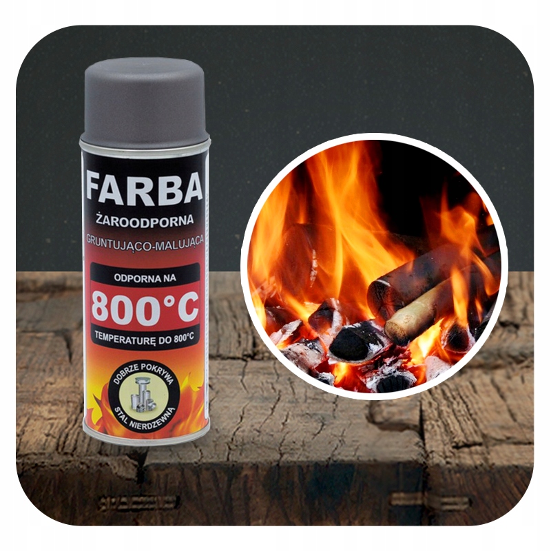 FARBA ŻAROODPORNA W SPRAYU DO GRILLA KOMINKA PIECA 400 ML HANSA SZARY Marka Hansa