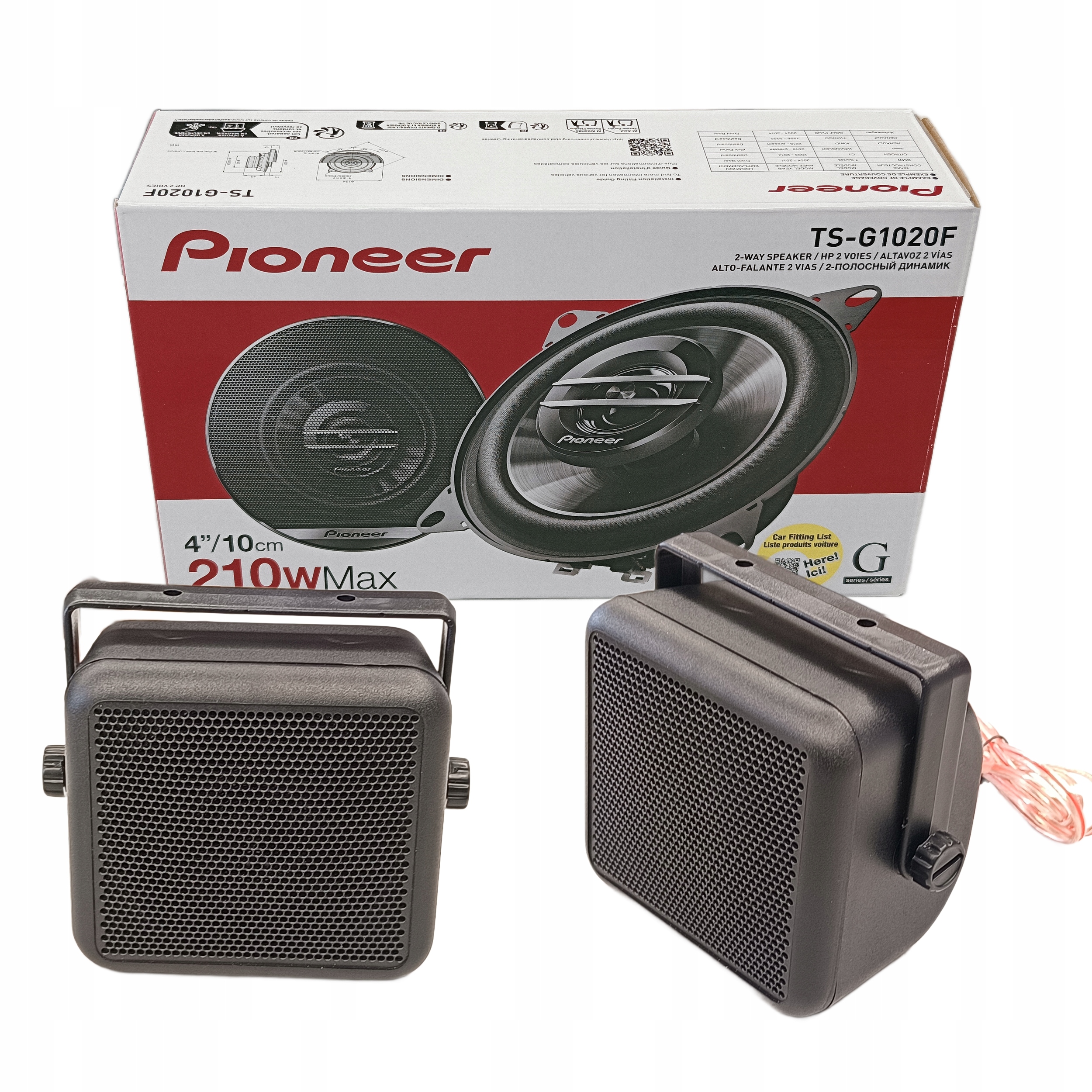 Głośniki w obudowie Pioneer TS-G1020F zestaw 10cm do traktora łodzi maszyn