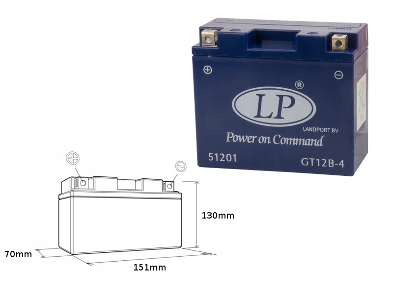Landport Gélová Batéria GT12B-4 (mg LT12B-4) 12V 11AH 151X70X130 Bezúdržbová