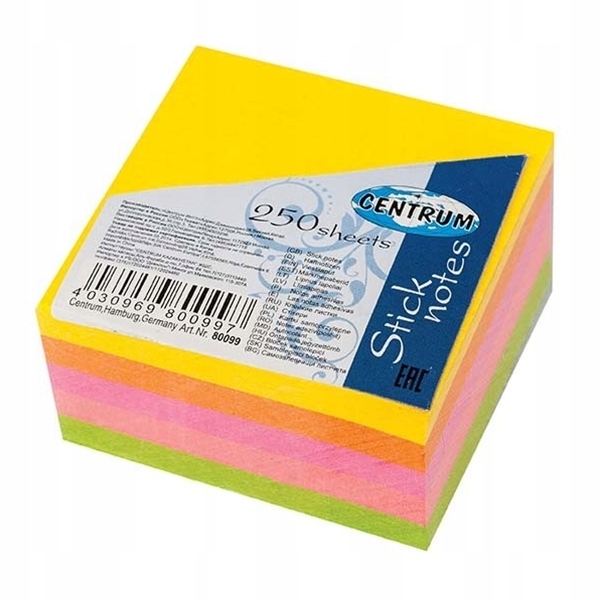 

Notes Samoprzylepny 51x51mm MIX Neonowy Centrum