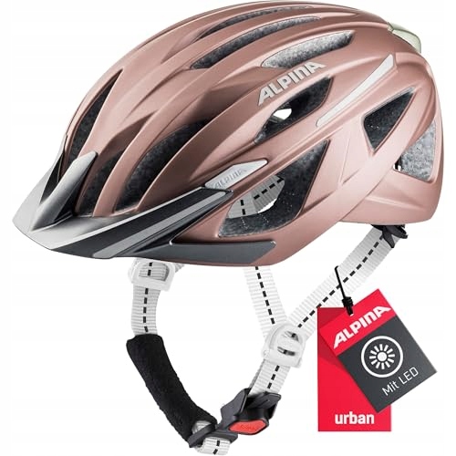 Cyklistická přilba Alpina Haga rose matt Led 55-59 cm