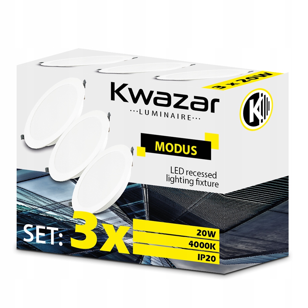

3 x Panel Led Oczko Led 20W 230V 4000K 15%