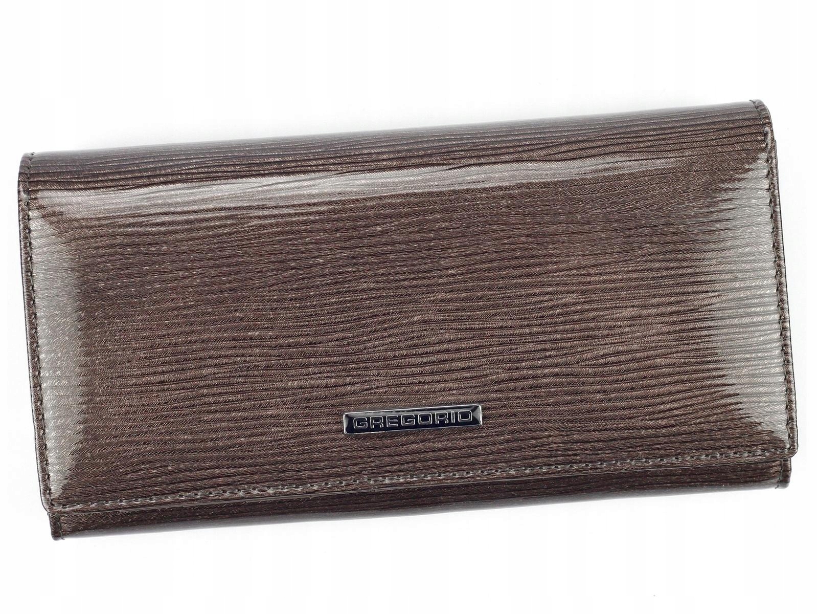 

Lakierowany Skórzany Damski Portfel Zatrzask+zamek