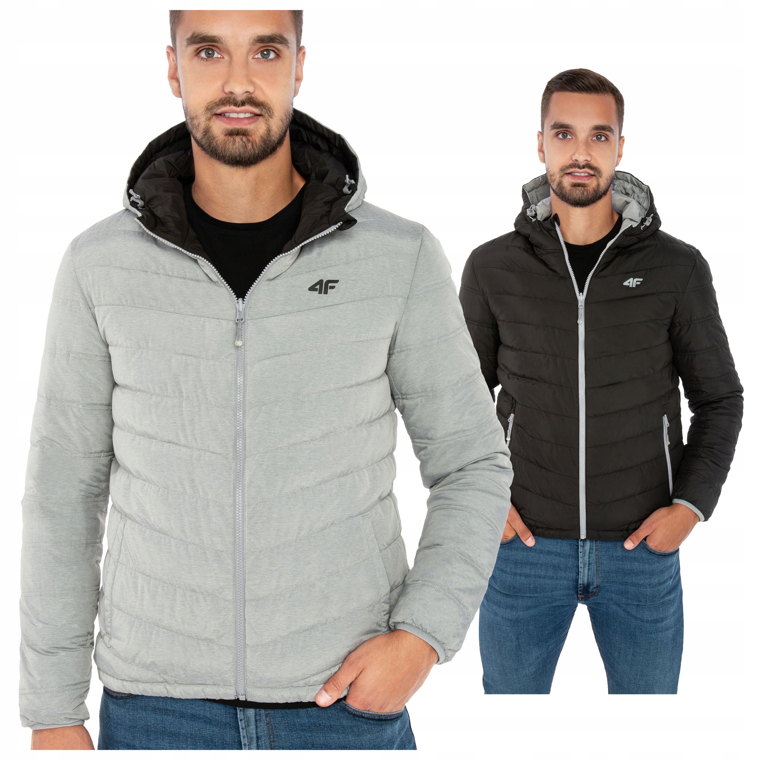 Kurtka 4F Męska Zimowa Dwustronna Czarna R. M