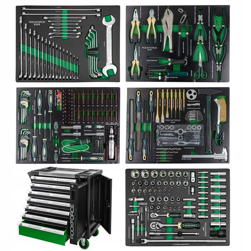 SZAFKA WARSZTATOWA 286 ELEMENTY WÓZEK NARZĘDZIOWY