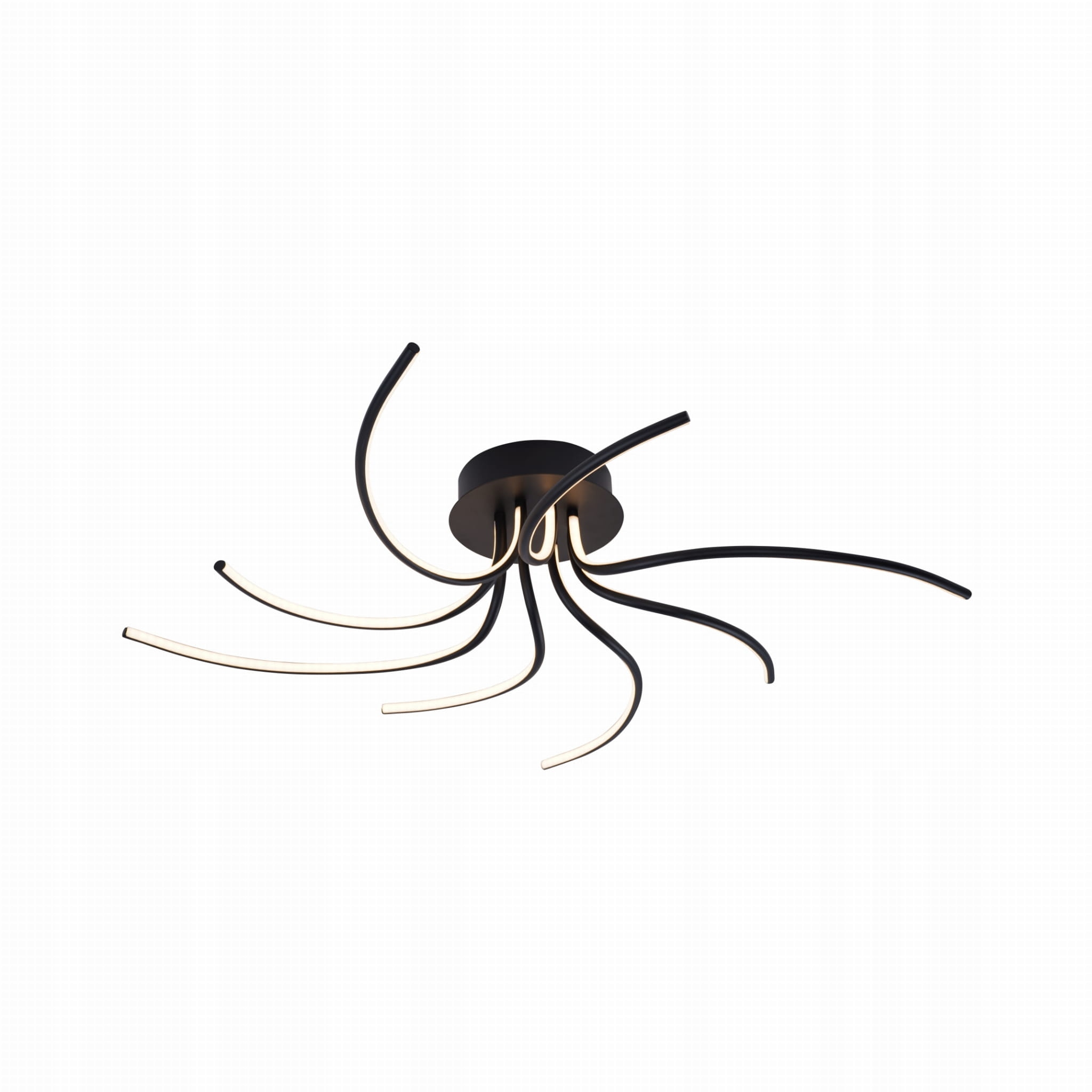 Stropná lampa s asymetrickými ramenami vo forme krútiacej sa špirály Diogo