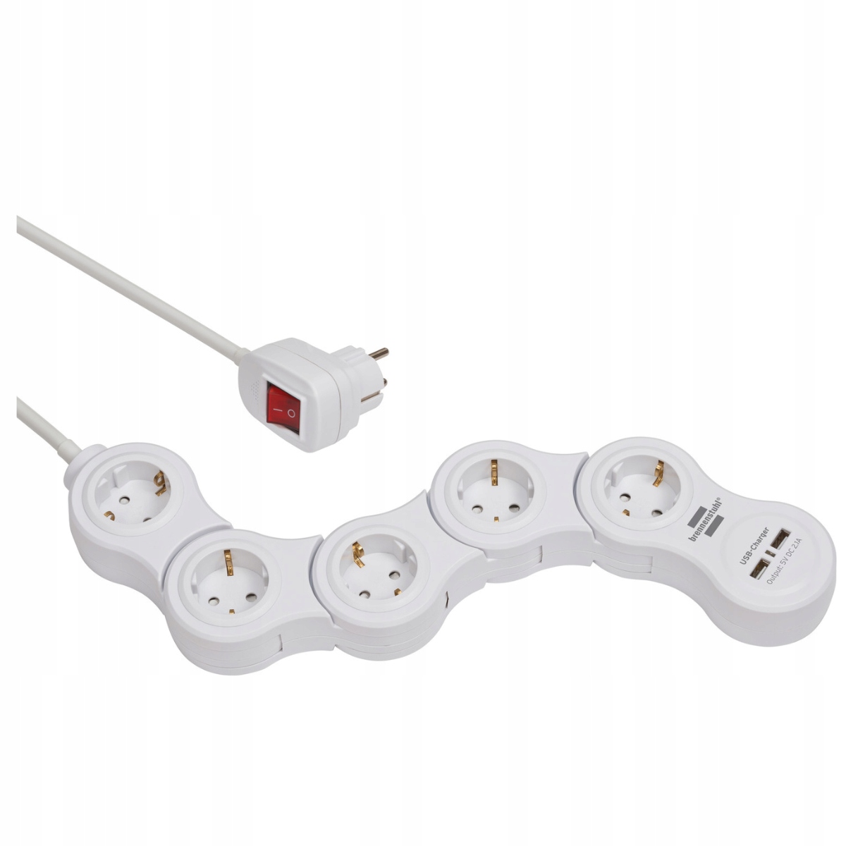 Listwa zasilająca Vario Power 5x gniazda, 2x Usb, kabel 1,4 m, biały