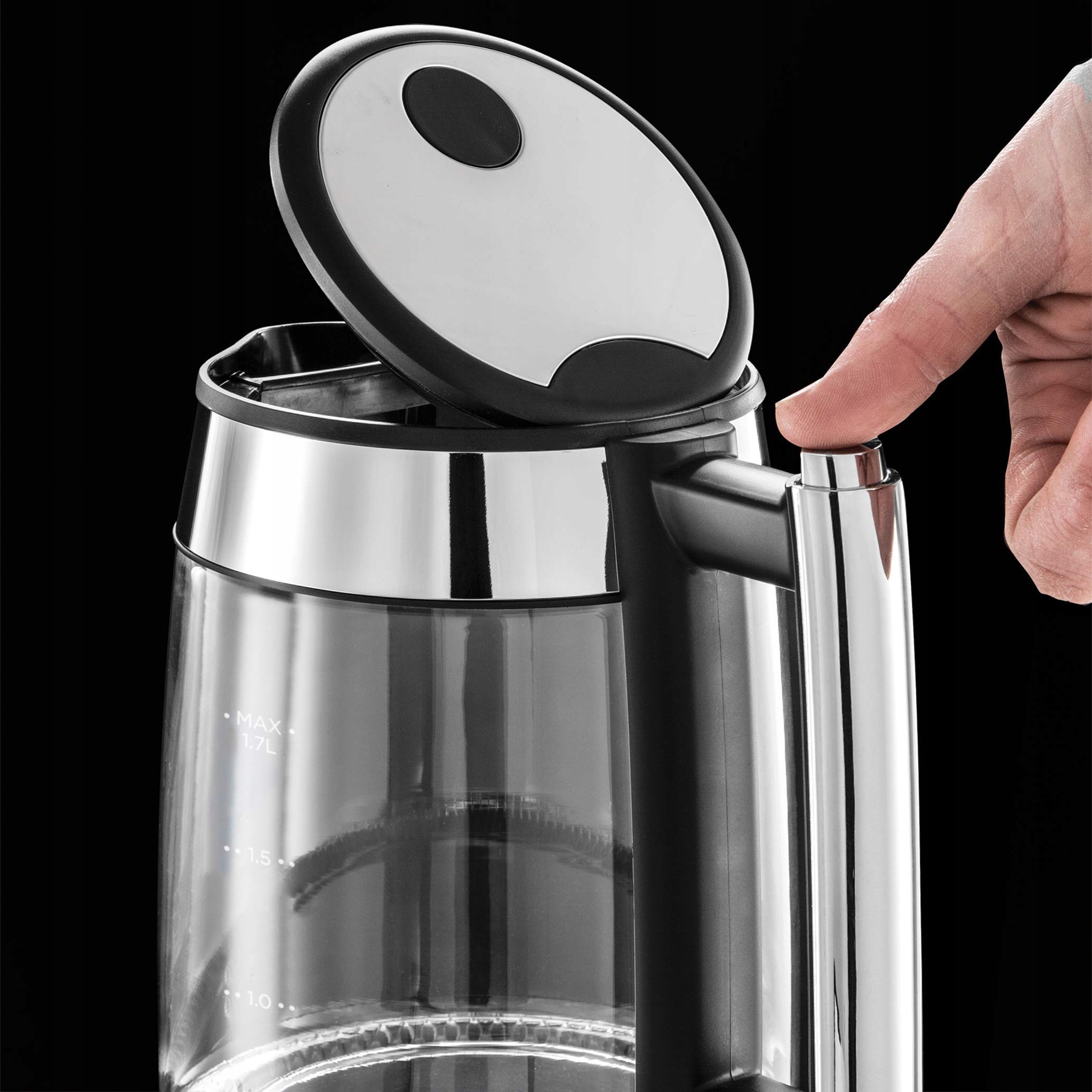 RUSSELL HOBBS Czajnik Szklany 1,7L 2200W LED Filtr Stalowy Wskaźnik Wody — miniatura 3