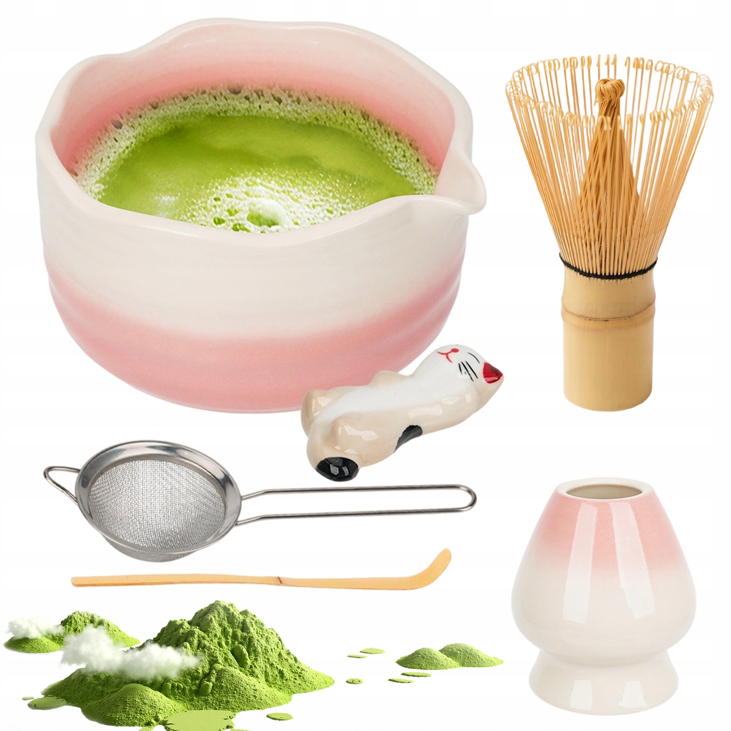 Bambusový Dárková Sada Metlička Štětec Na Čaj Matcha 6 Sada