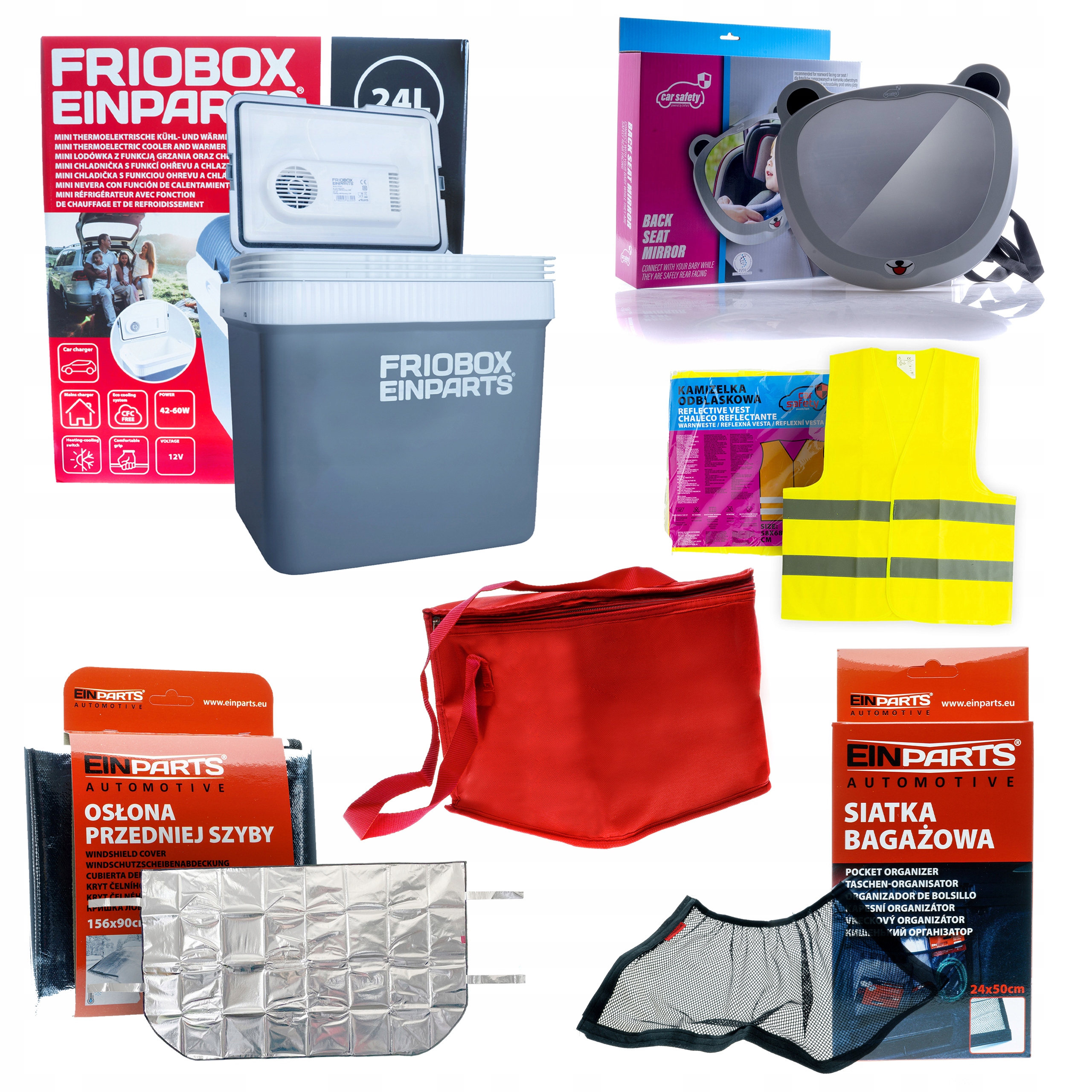 Velká Sada Lednice Do Auta Zrcátko Vesta Termotaška Akcesoria