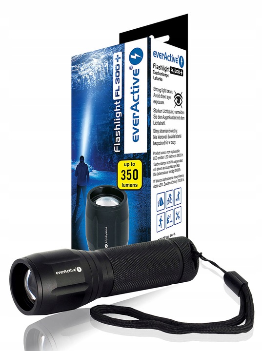 

Mocna Latarka ręczna everActive FL300+ 350 Lumenów