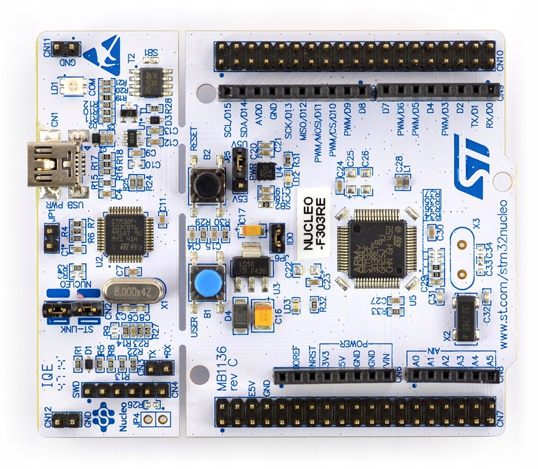 STM32 NUCLEO-F303RE - STM32F303RET6 ARM Cortex M4 Producent STMicroelectronics