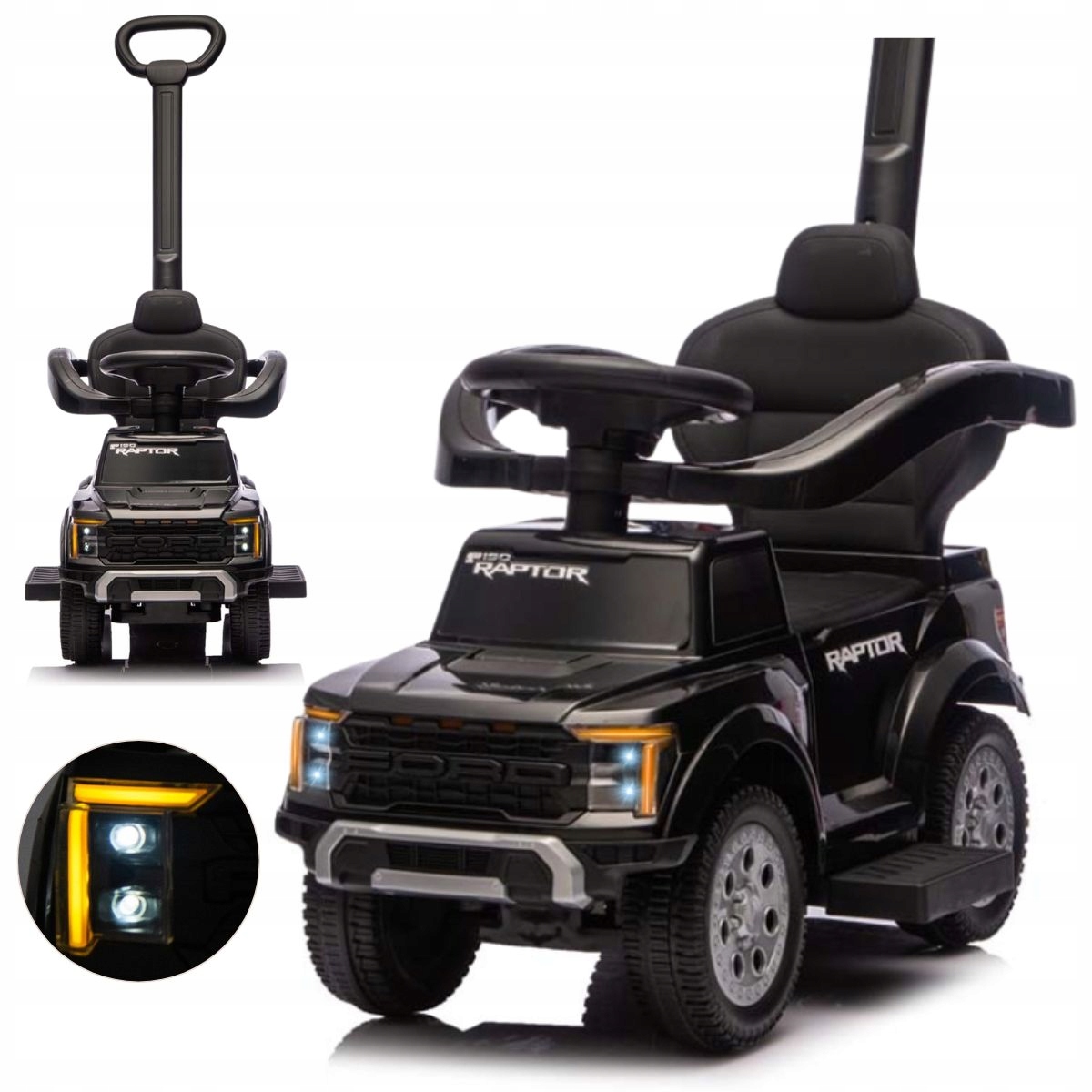 Milly Mally Pojazd z rączką Ford F-150 3w1 Black