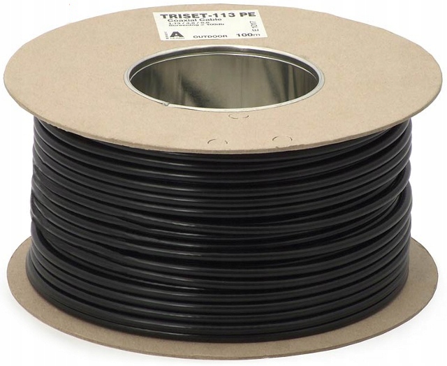 Koaxiálny Kabel TRISET-113 75 Om PE+gél Fca trieda A rolka 100 m