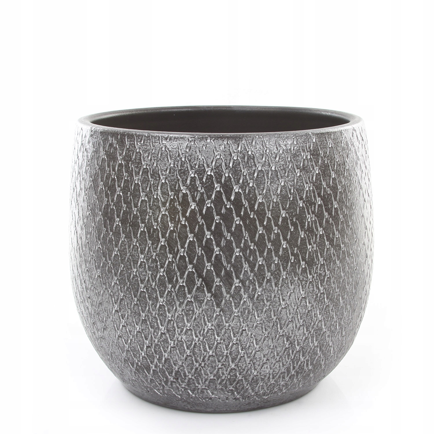 duża donica ceramiczna ozdobna szara osłonka do wnętrza Madeira 30/28 szary