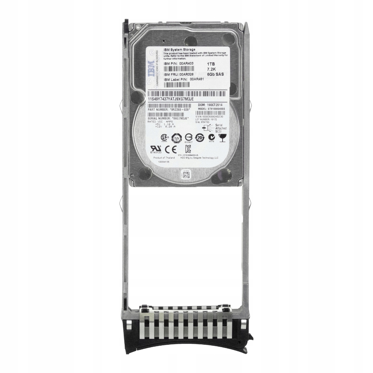 Ibm 00AR328 00AR403 1TB 7.2K 64MB SAS-2 2.5'' ST91000640SS