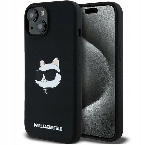 Pouzdro Karl Lagerfeld Silicone Choupette Head MagSafe pro iPhone 15 Plus 14
