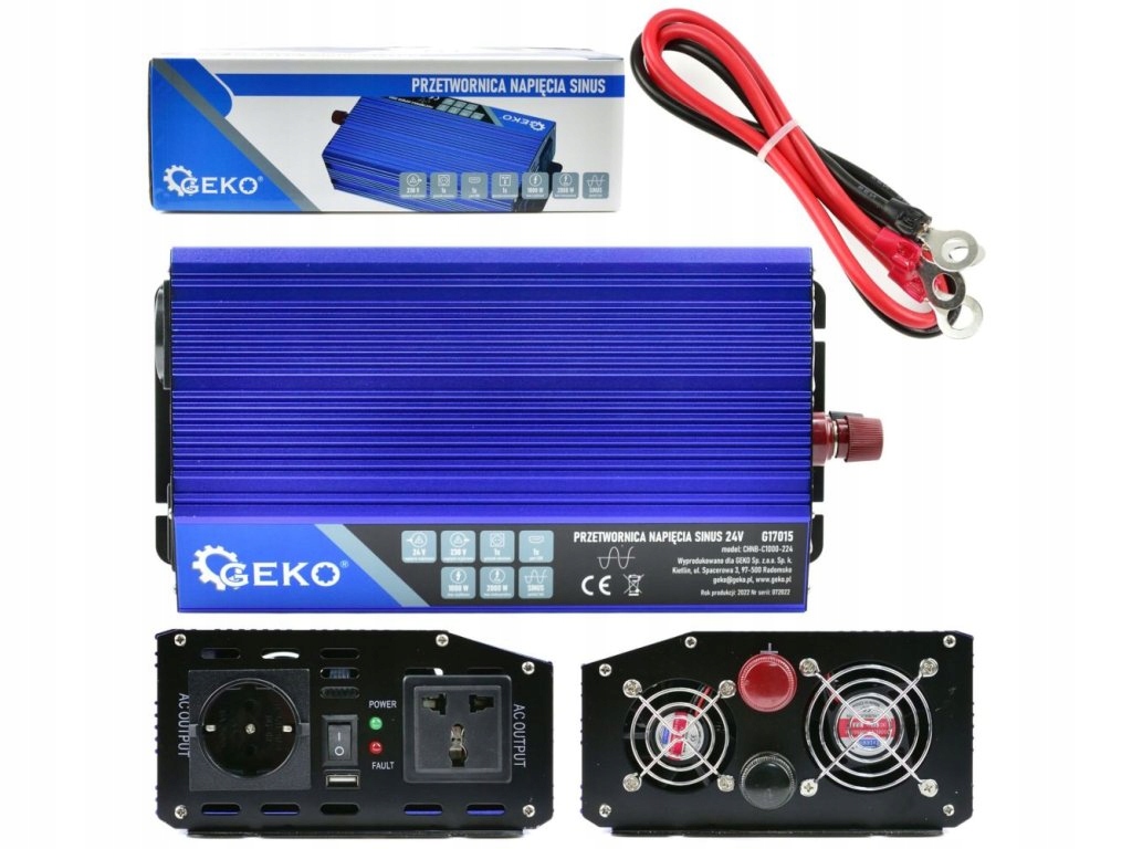 Menič napätia 24/230V 1000W/2000W, čistá sínusovka G17015