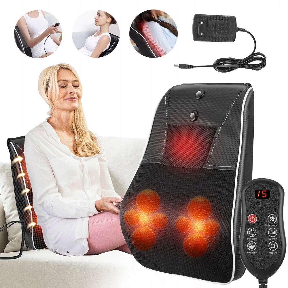 Poduszka Do Masażu, Elektrycznie Podgrzewana, Masaż Shiatsu, 3 Prędkości