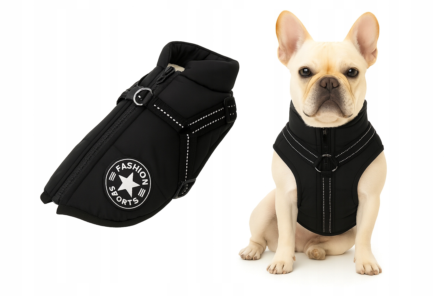 Levně Zimní bunda pro psa Oblečení na zimu Voděodolné Velikost 3XL Černá