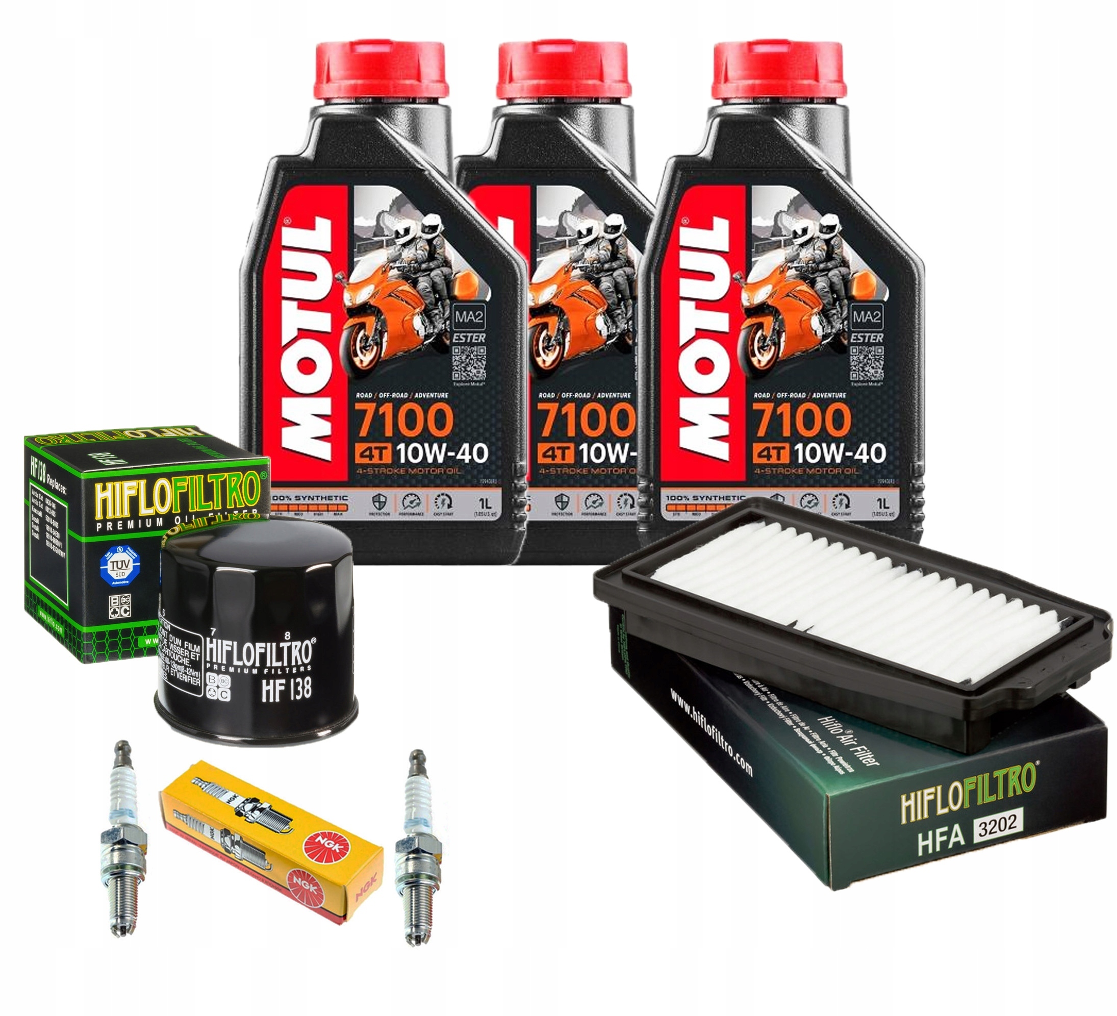Filtr SUZUKI GSX-R250 17-21r Świece NGK Olej Motul 7100 10W40
