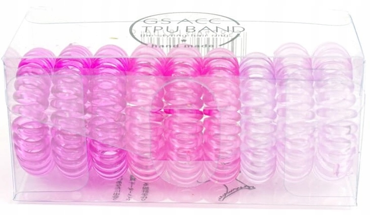 SPRĘŻYNKI GUMKI DO WŁOSÓW RÓŻOWE FIOLETOWE 9 SZT