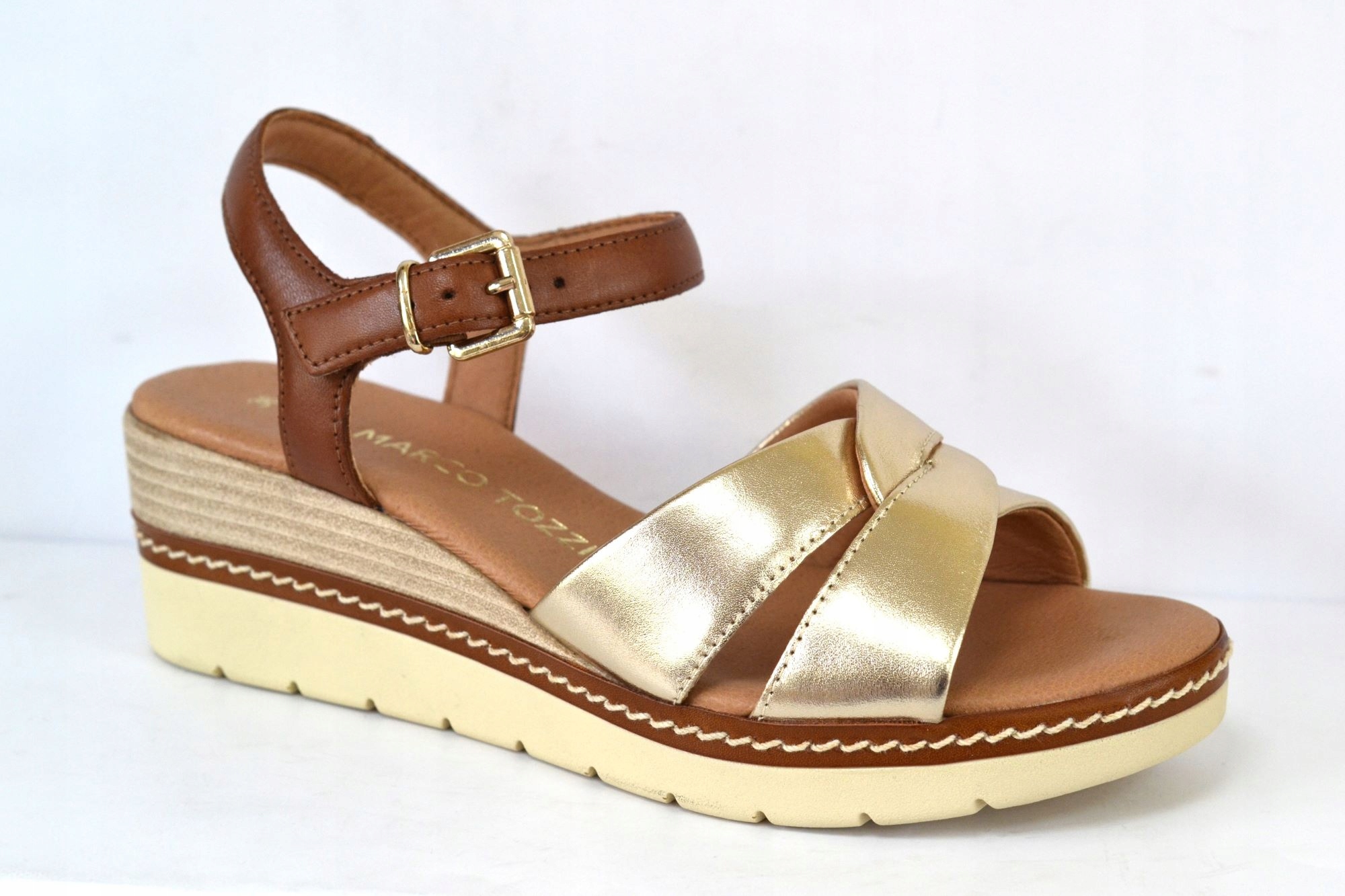 Marco Tozzi 28722-44 Sandály Zlato Bronz Koturn VEL.39