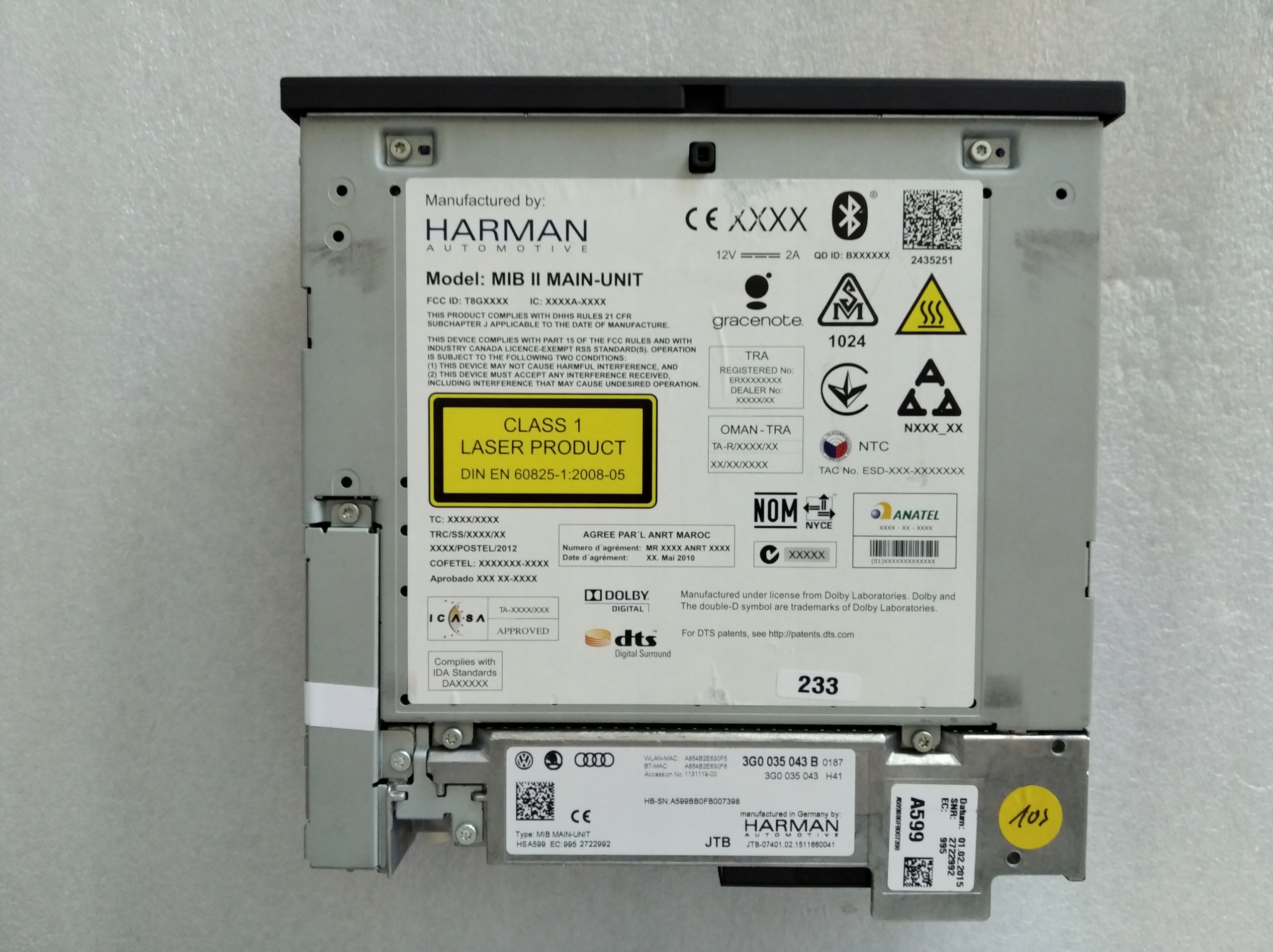 volkswagen oe 3G0035043B 5G0919606