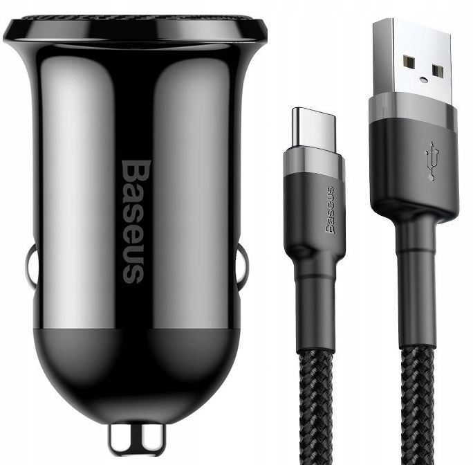 Szybka ładowarka samochodowa 5V 2,4A + mocny kablem USB-C 2m Baseus 12/24V EAN (GTIN) 6953156202009