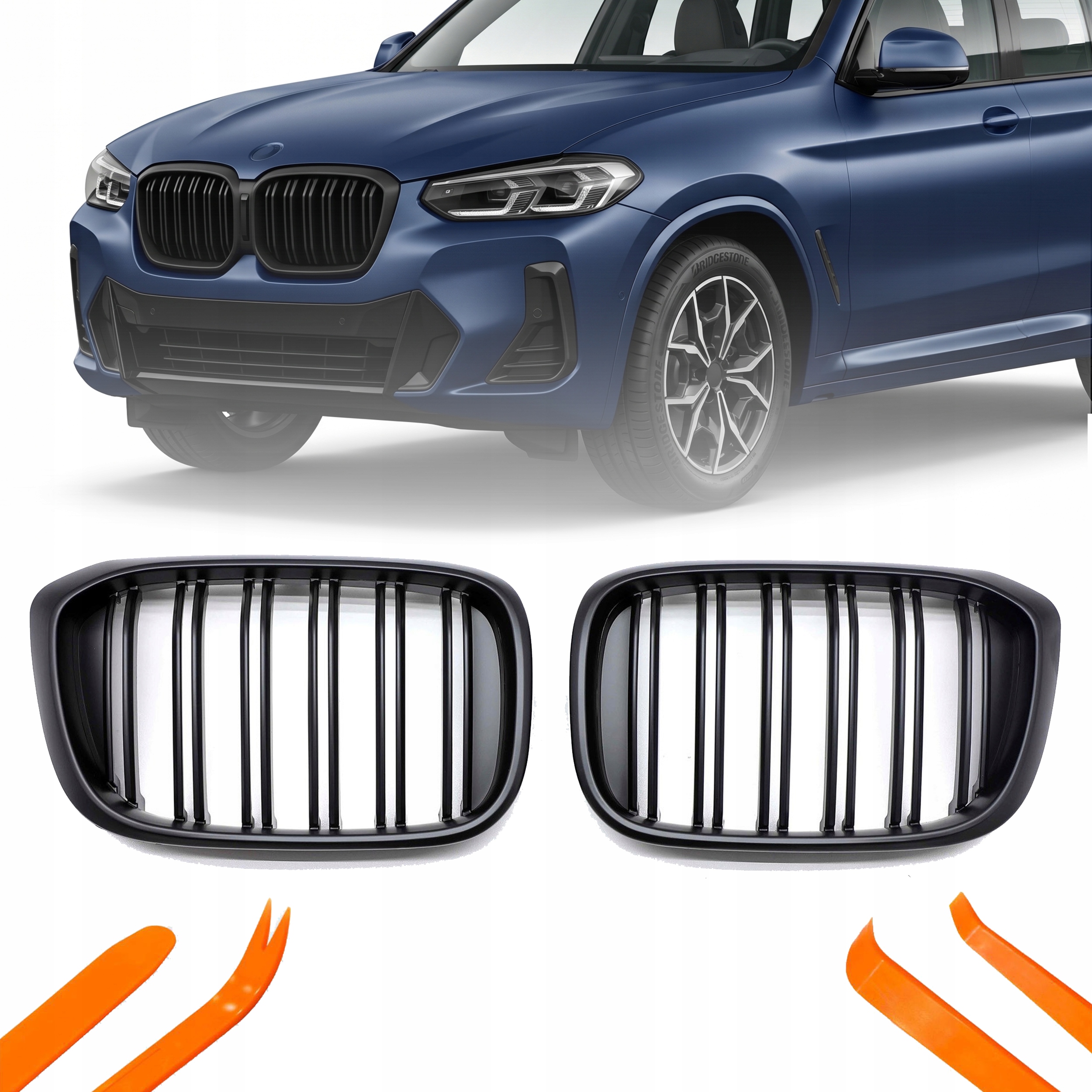 Atrapa Gril Ledviny Bmw X3 G01 18-21 Černý Mat M Balíček M 2 Žebra