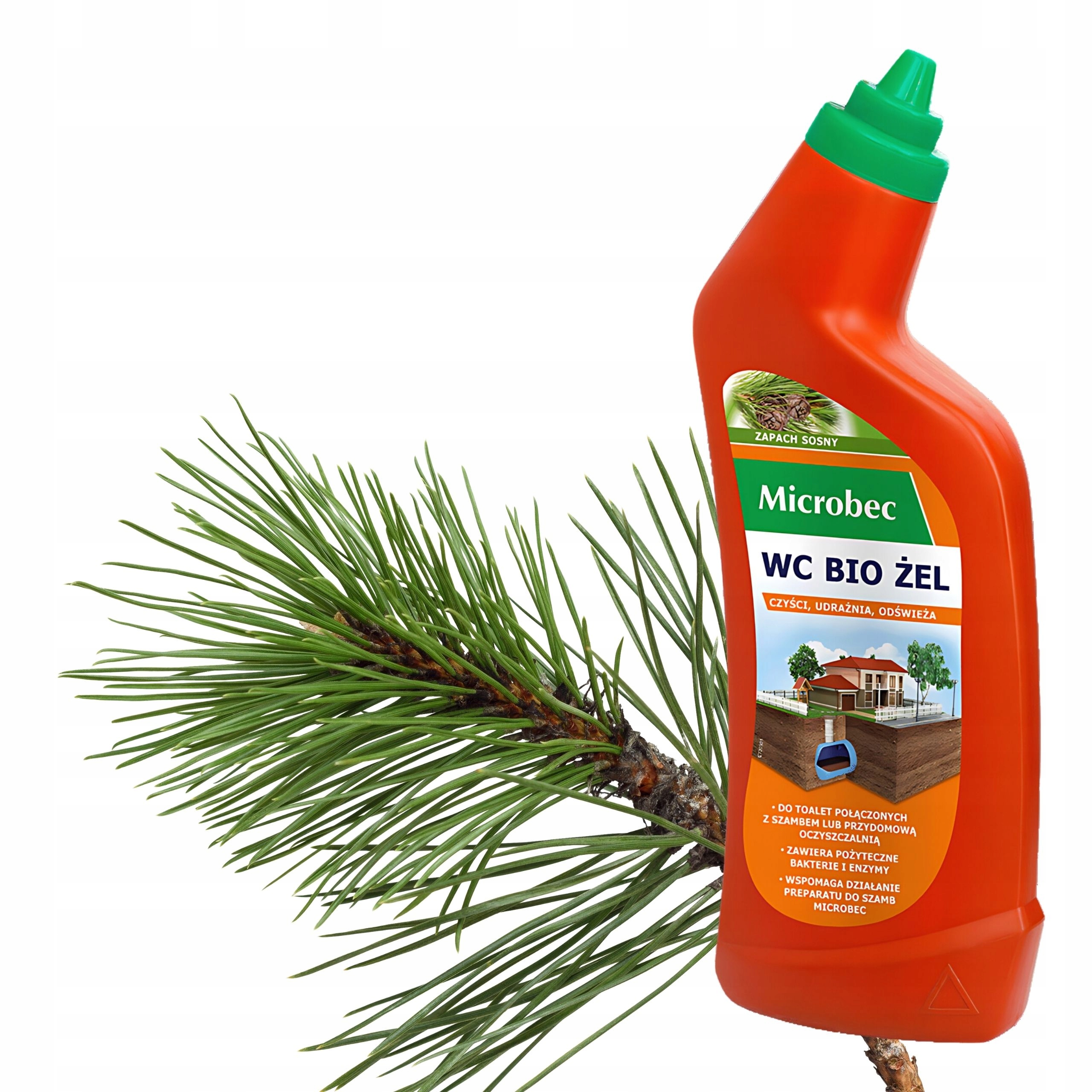 MICROBEC WC BIO ŻEL DO TOALET POŁĄCZONYCH Z SZAMBEM ZAPACH SOSNY 500ML Stan opakowania oryginalne