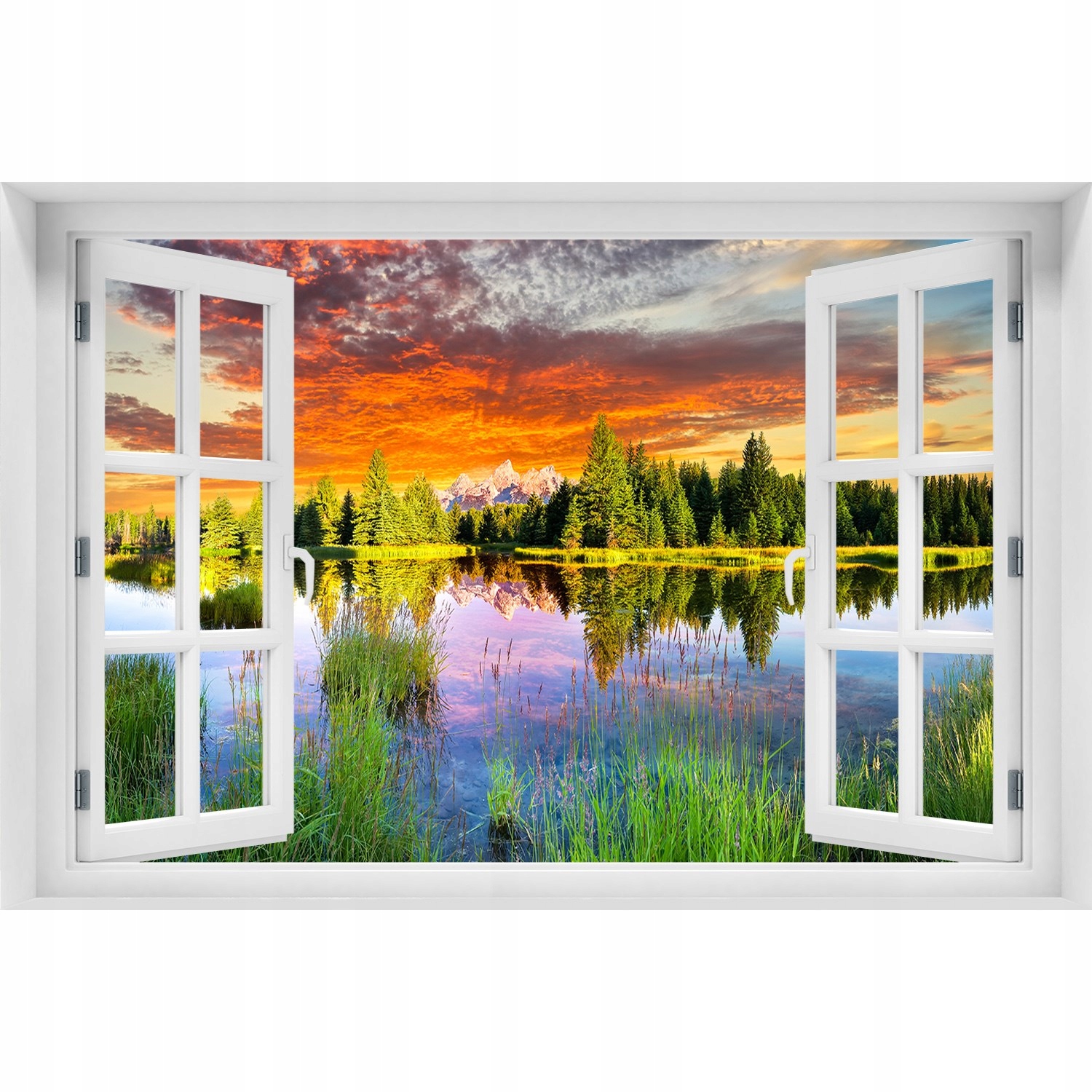 

Naklejka ścienna 3D Okno Rzeka w lesie 90x60