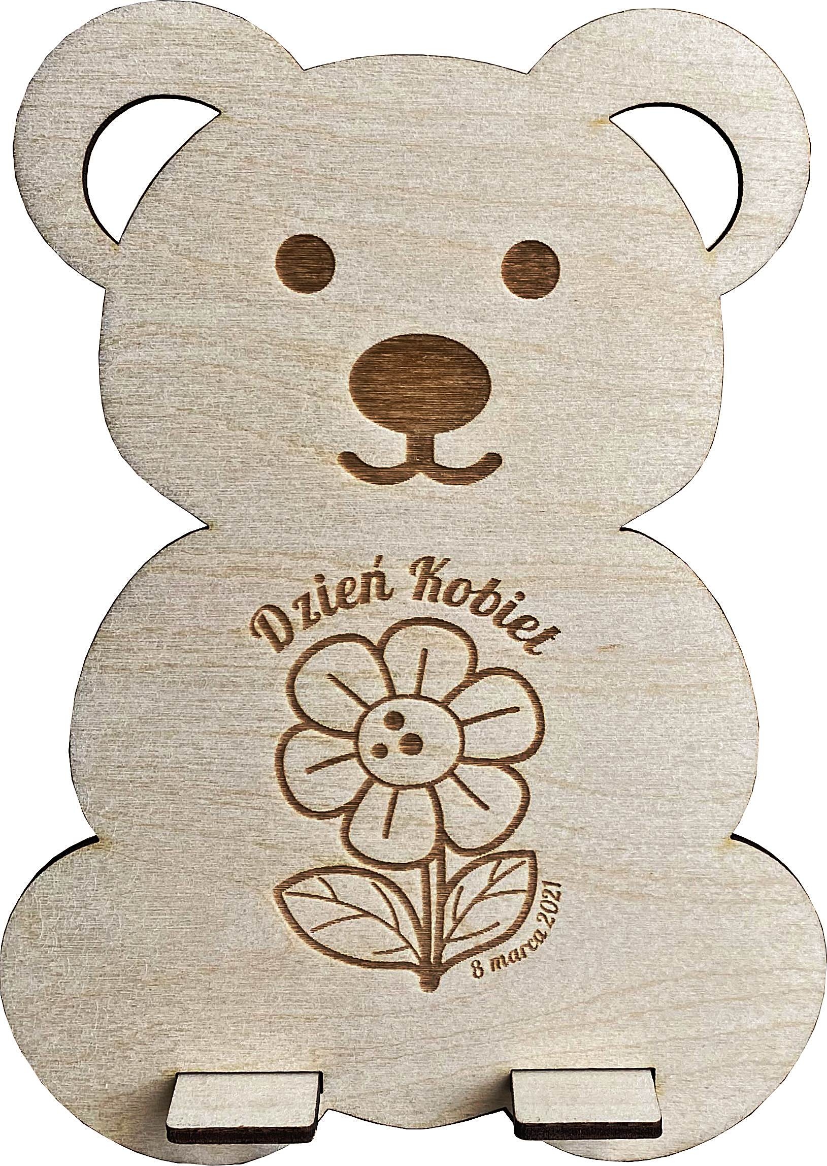 

podstawka na telefon drewniana Dzień Kobiet stojak