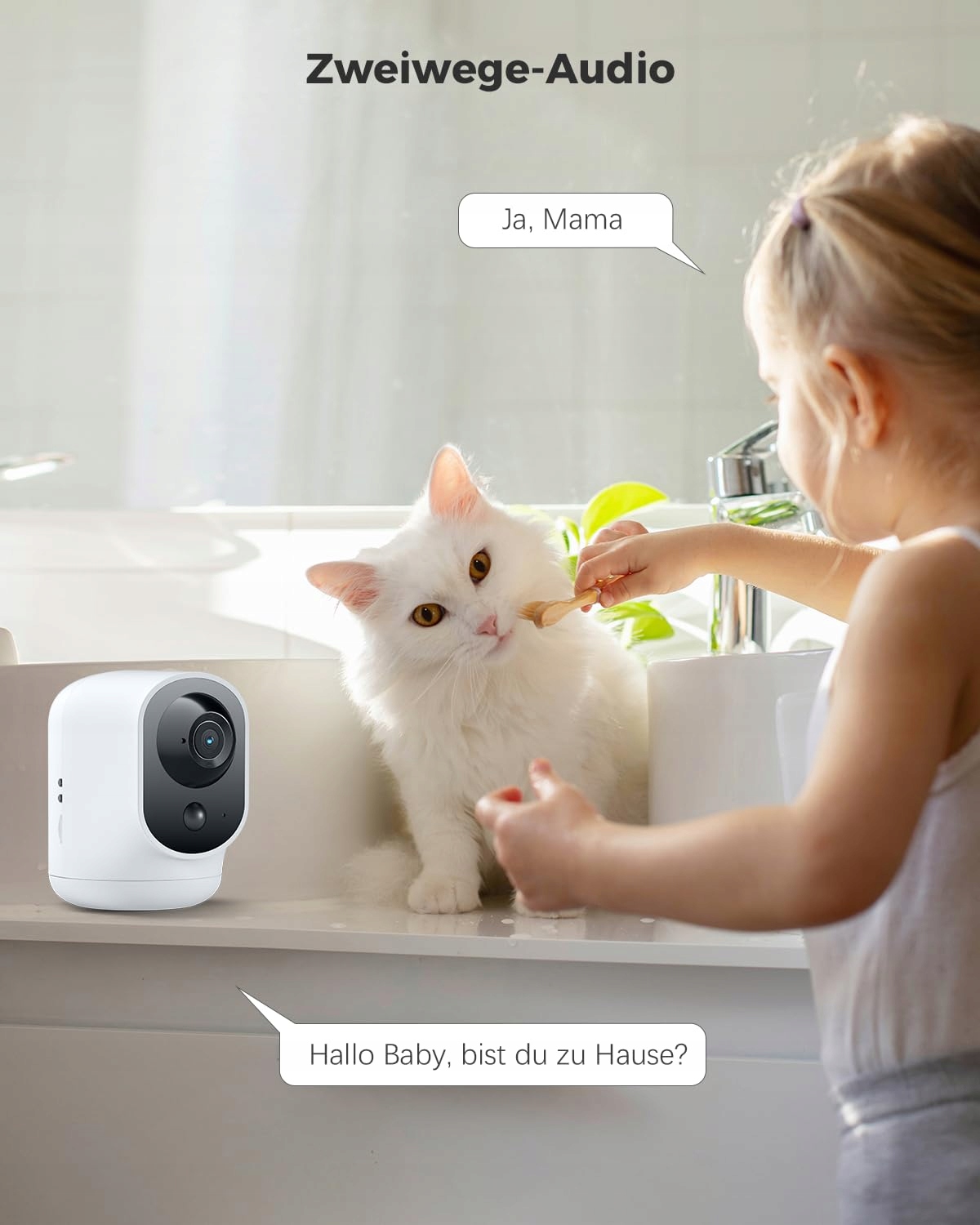 COCOCAM Kamera Wewnętrzna 2K WiFi 5200mAh Akumulator Alexa PIR AI — miniatura 4