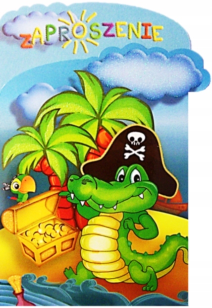 Zaproszenie na urodziny dziecka - smok pirat