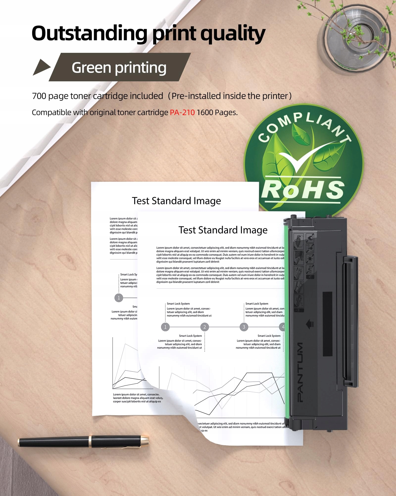 PANTUM P2502W P2500W Drukarka Laserowa WiFi AirPrint 22 Stron Minuta — miniatura 5