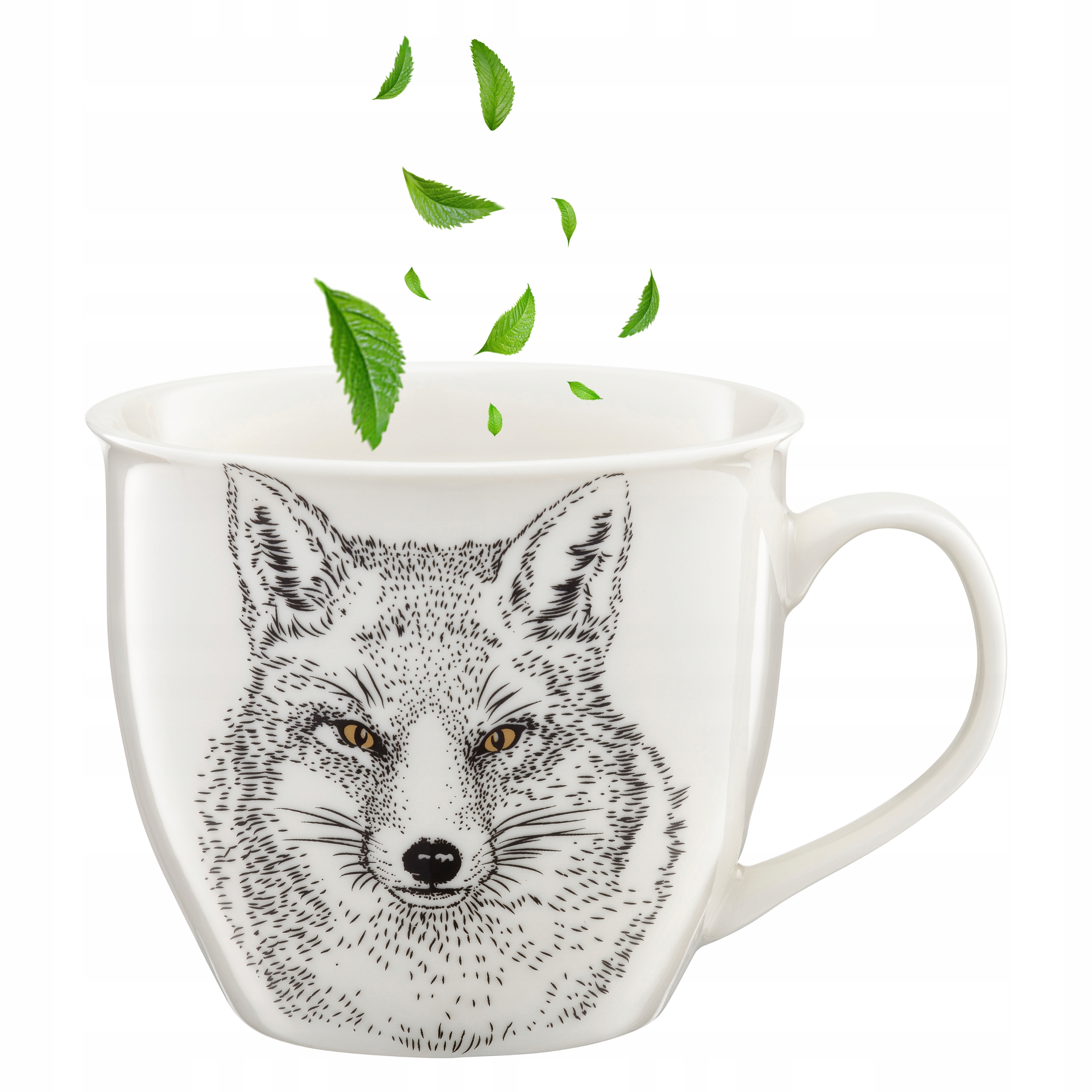 

Kubek Do Kawy Herbaty Kakao Duży Lis Porcelana