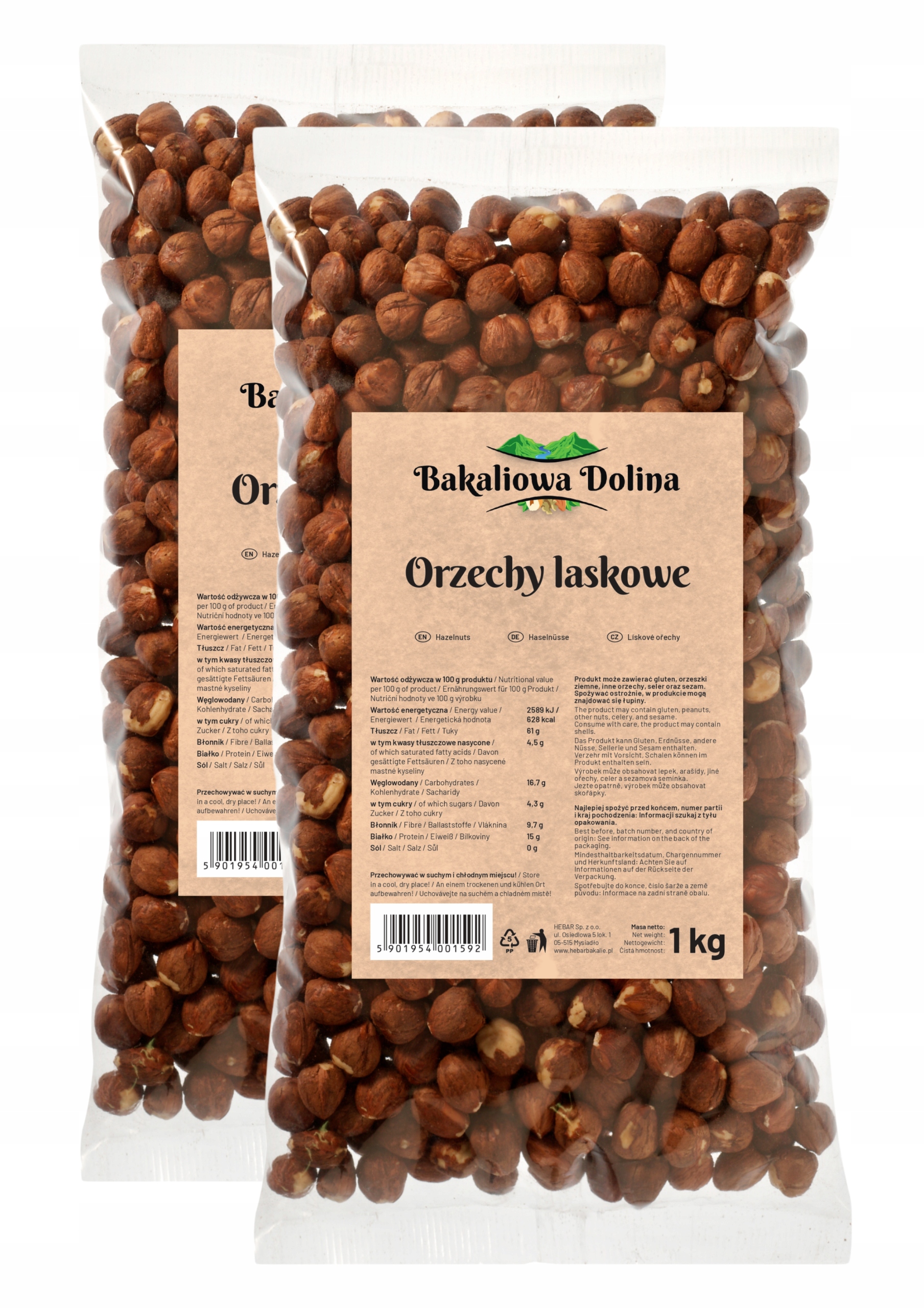 Levně Lískové Ořechy 2 Kg 2000 G Loupané Přírodní Čerstvé Vysoká Kvalita