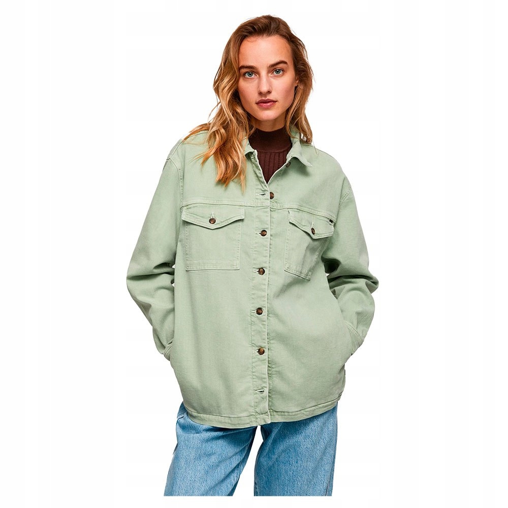 Pepe Jeans Košilová Bunda Zelená Knoflíky M P9J