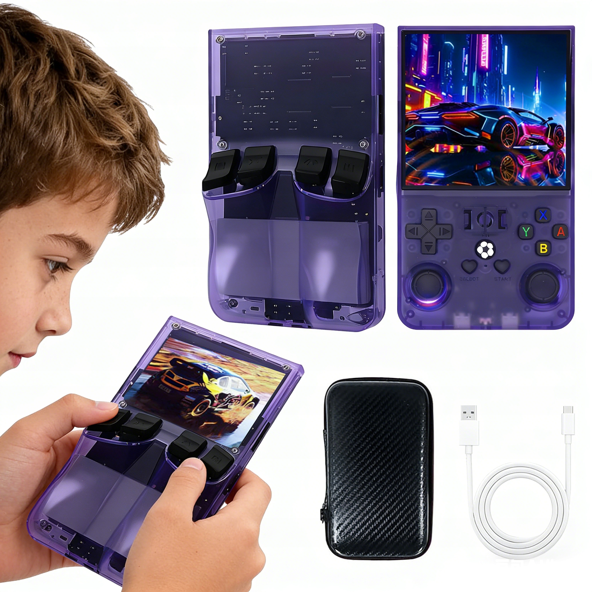 Mini Konsola Przenośna Retro 4000 Mah Podwójne Joysticki 3D R36MAX