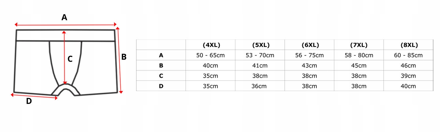 DUŻE SPODENKI KĄPIELOWE ANDRIU 7XL 160CM (4XL-8XL) Marka inna