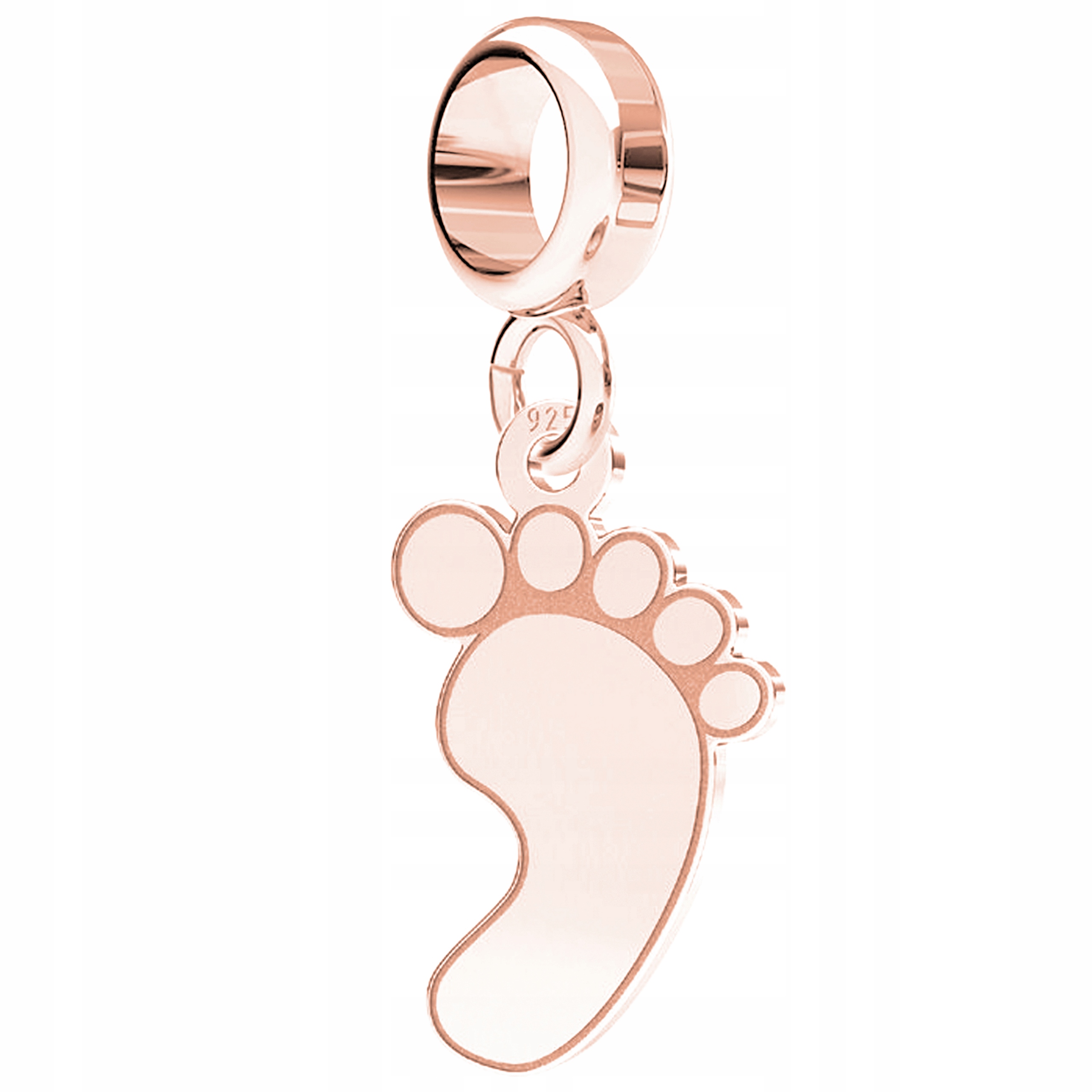 Přívěsek růžové zlato Otisk dětské nožičky stříbro
