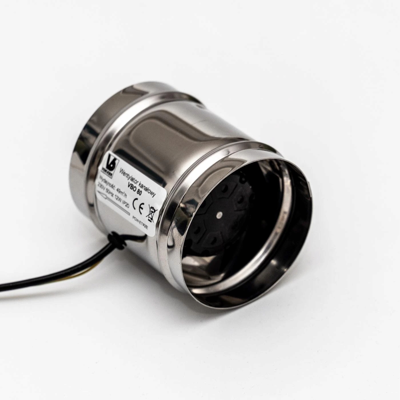 Metalowy wysokotemperaturowy wentylator kanałowy VBO80 80mm