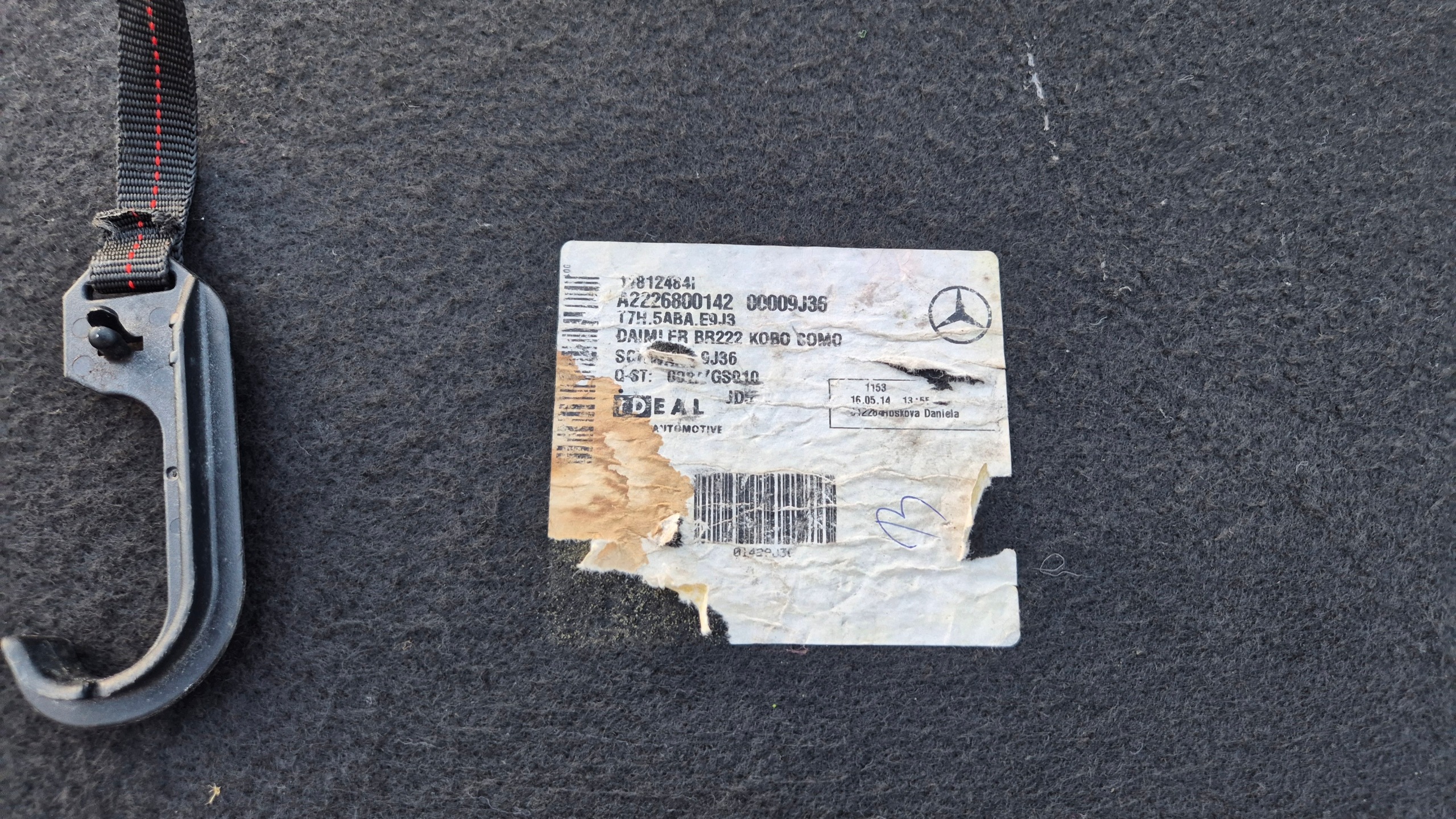 autoteppiche boden kofferraum 2226800142 MERCEDES W222